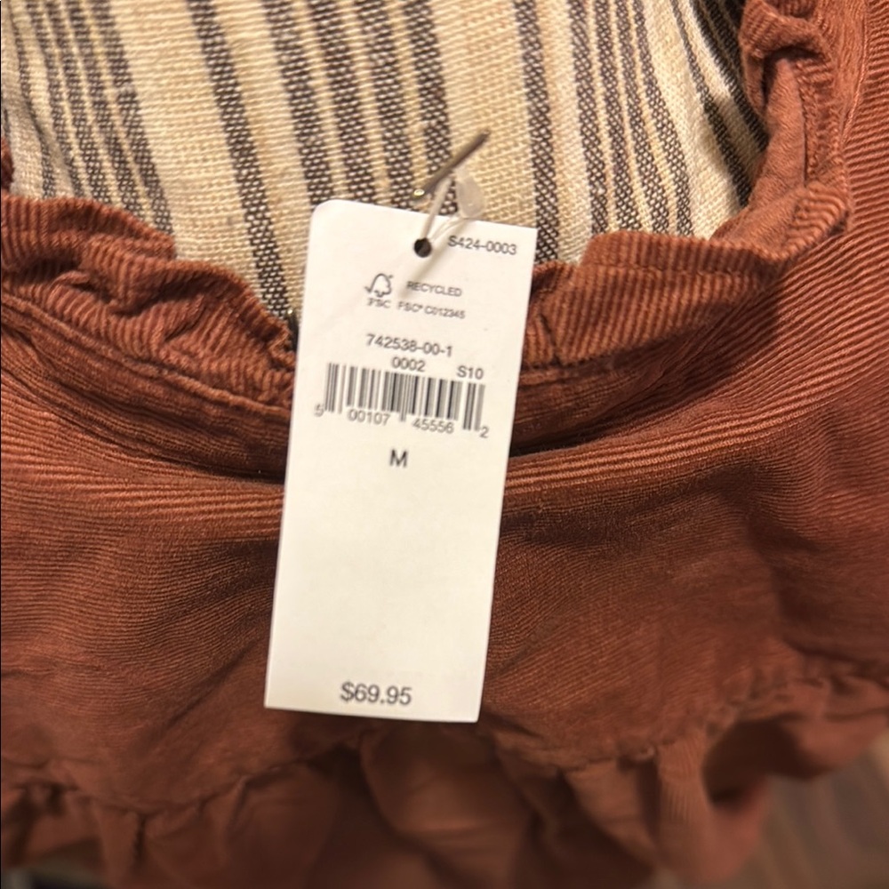 Women's Ruffled Button-Up Top - Rust - Picture 2 of 3